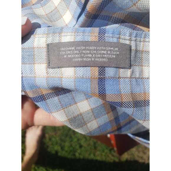 Daniel Cremieux Signatr Men Shirt Sz Lg Non-Iron Plaid 100% Pima Cotton Long Slv - Picture 8 of 11